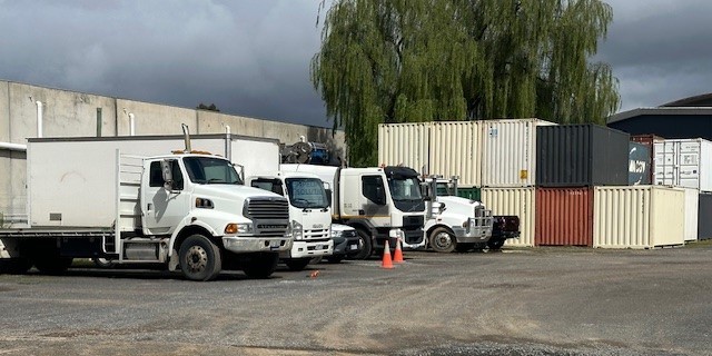 Trucks parked in our Bayswater yard